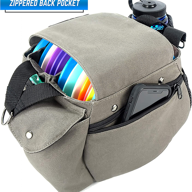 Disc Golf Bag Sling Tote Bag for Golf Holds Up to 14 Discs, Water Bottle, and Accessories