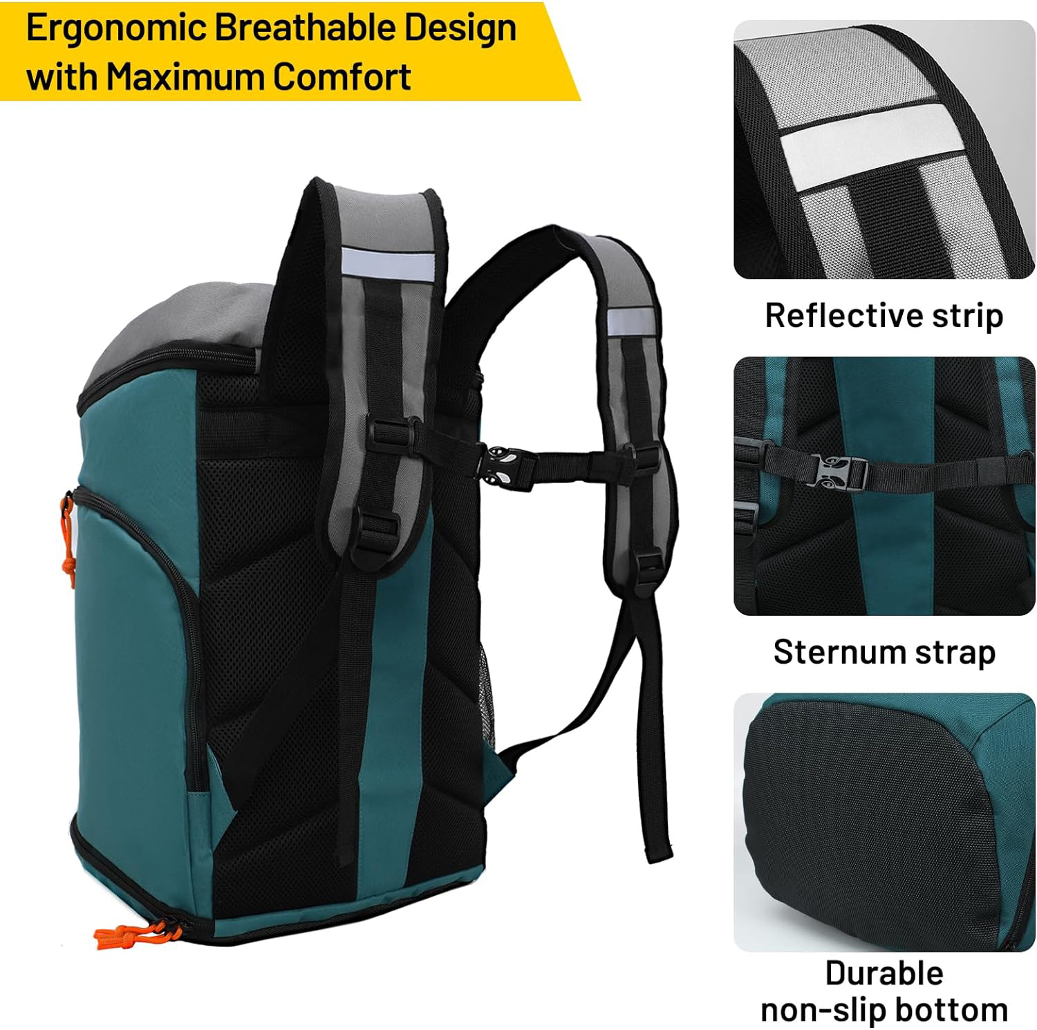 New Design 35L Multi-pocket Lightweight Basketball&Soccer Backpack with Wet&Shoe Compartment
