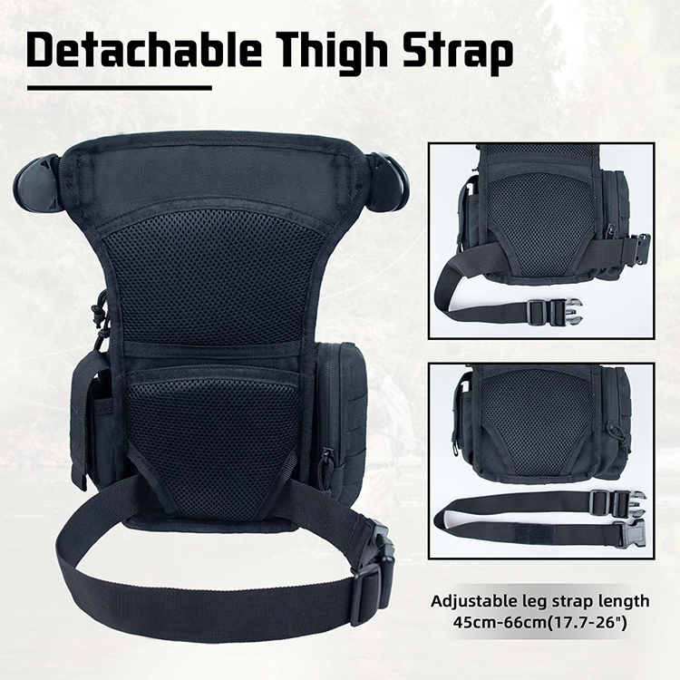 Multi-Purpose and Multi-Pocket Tactical Drop Leg Bag with Detachable Thigh Strap