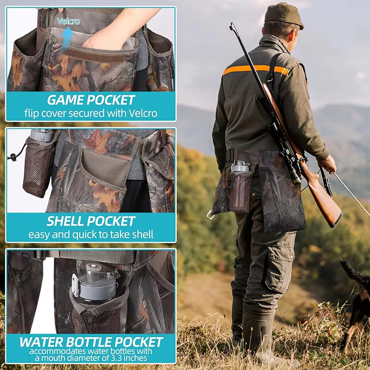 Durable Camouflage Hunting Bullet Bag Hunting Shell Waist Bag With Adjustable Belt