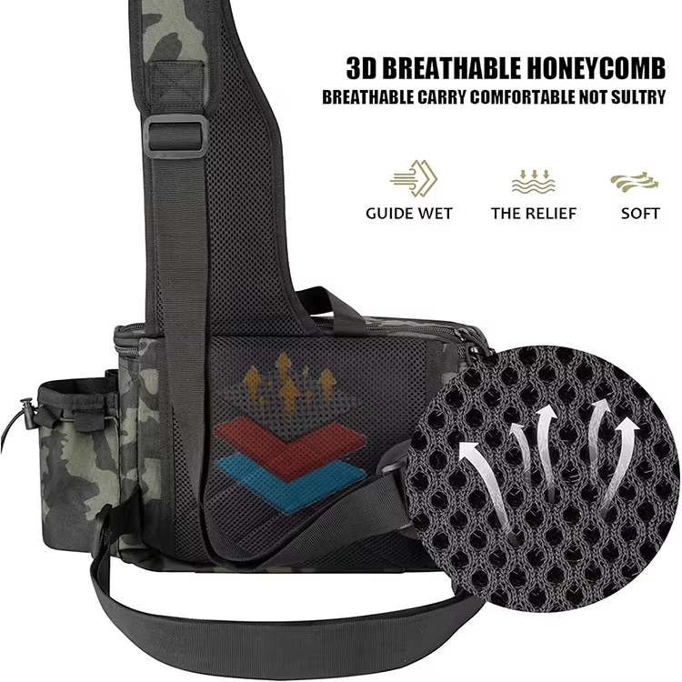 Functional Scratch-proof Fishing Tackle Bag with Trays Fishing Fanny Pack with Rod Holder