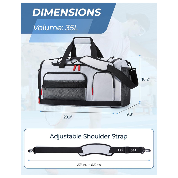 35L Three in One Design Waterproof Sports Travel Duffel Bag with Shoe Compartment
