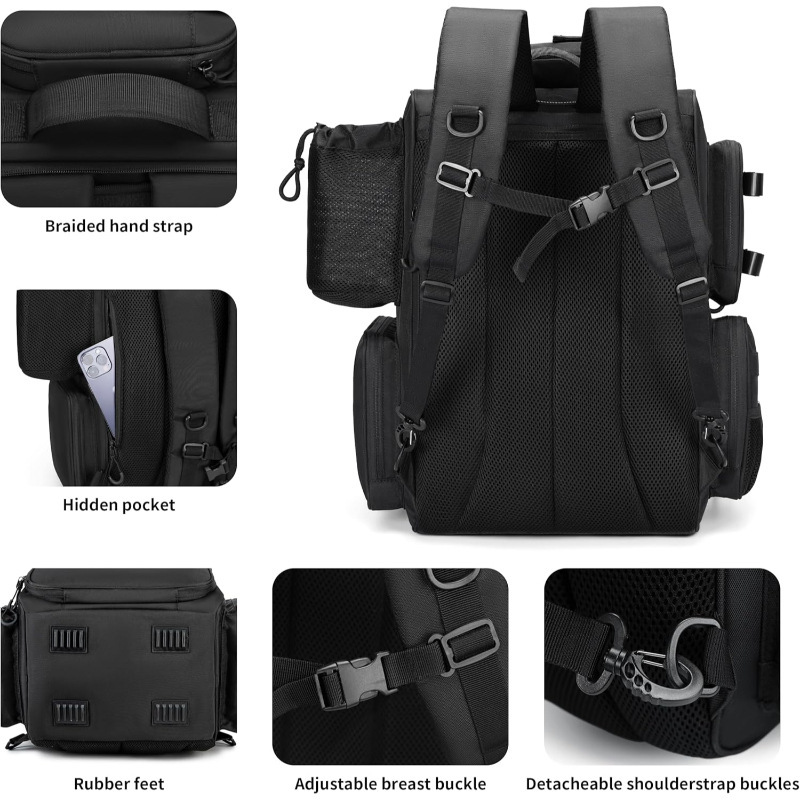 Fishing Bag Camouflage Storage Gear Backpack Large Capacity Fishing Rod Backpack Sea Fishing Lure Bag