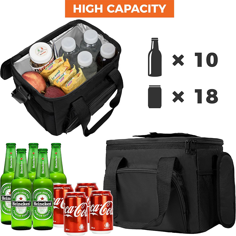 Thermal Insulated Leakproof Collapsible Lunch Bag with Dual Zipper for Work Office Outdoor Picnic Travel Daily Meal Storage Use