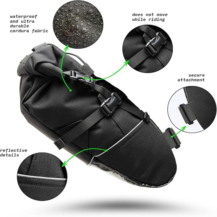 Lightweight Innovative Bike Saddle Bag with Quick Release Mount for Road Mountain Cycling Commuting Touring