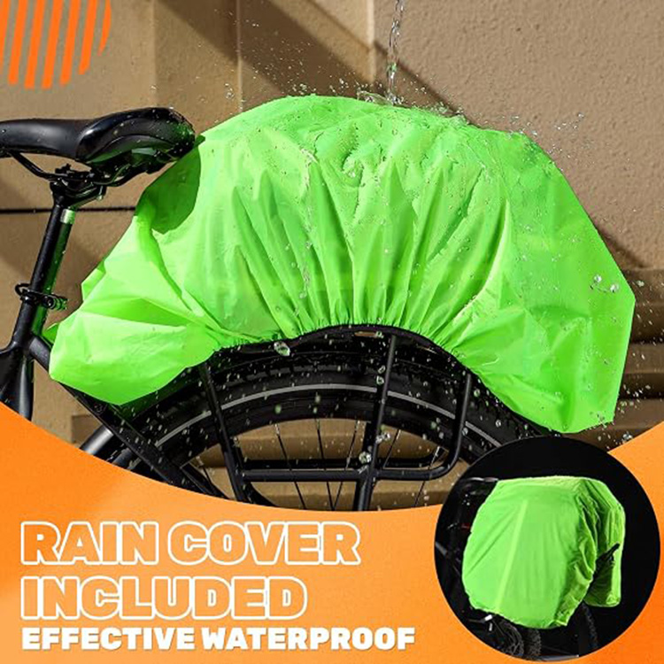 Large Capacity Waterproof Bike Pannier Bag with Double Saddle Design for Cycling Commuting Touring