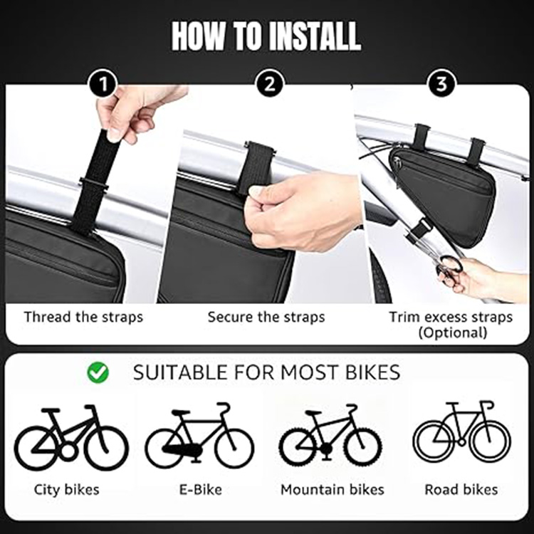 Durable Hard Shell Waterproof Large Capacity Bike Seat Bag with Quick-Release Bracket for Road Mountain Cycling Commuting