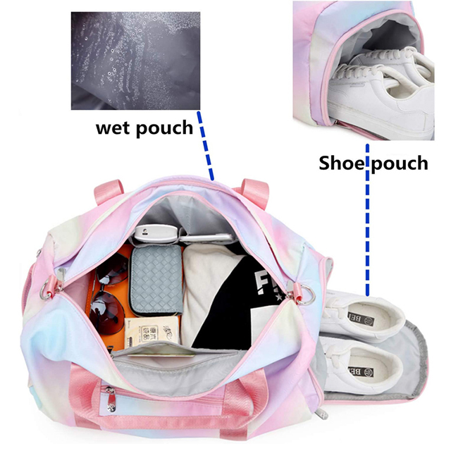 New Designer Weekender Women Travel Custom Duffel Bag with Shoe Compartment(EPZ-583)