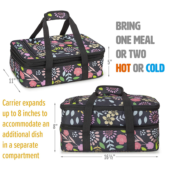 Hot Sell Double Casserole Insulated Travel Carry Bag Insulated Lunch Bag Kids(EPZ-581)