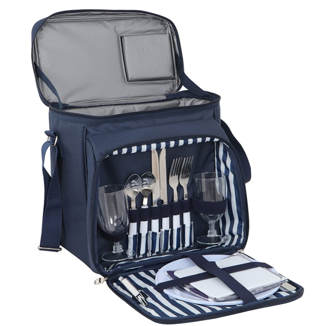 New Stylish Cooler Compartment Detachable Bottle Wine Holder Thermo Bag Picnic(EPZ-198)