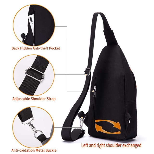 Amazon Hot Selling Crossbody Backpack Sling Bag Men with USB Charging Port(EPZ-454)
