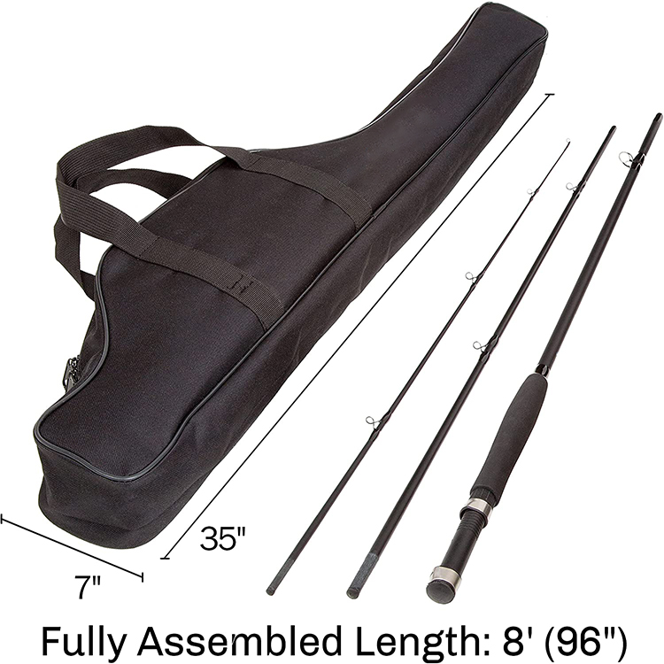 New Trend Product Durable Large Capacity Black Fishing Pole Bag For Outdoor Traveling