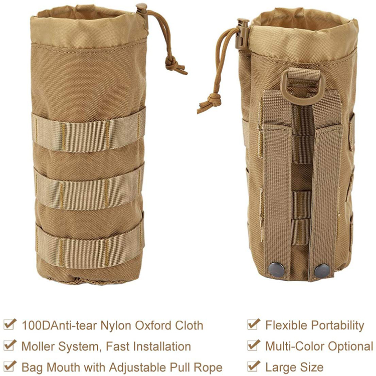New Updating Durable Small Tactical Drawstring Outdoor Hunting Water Bottle Holder Pouch Bag