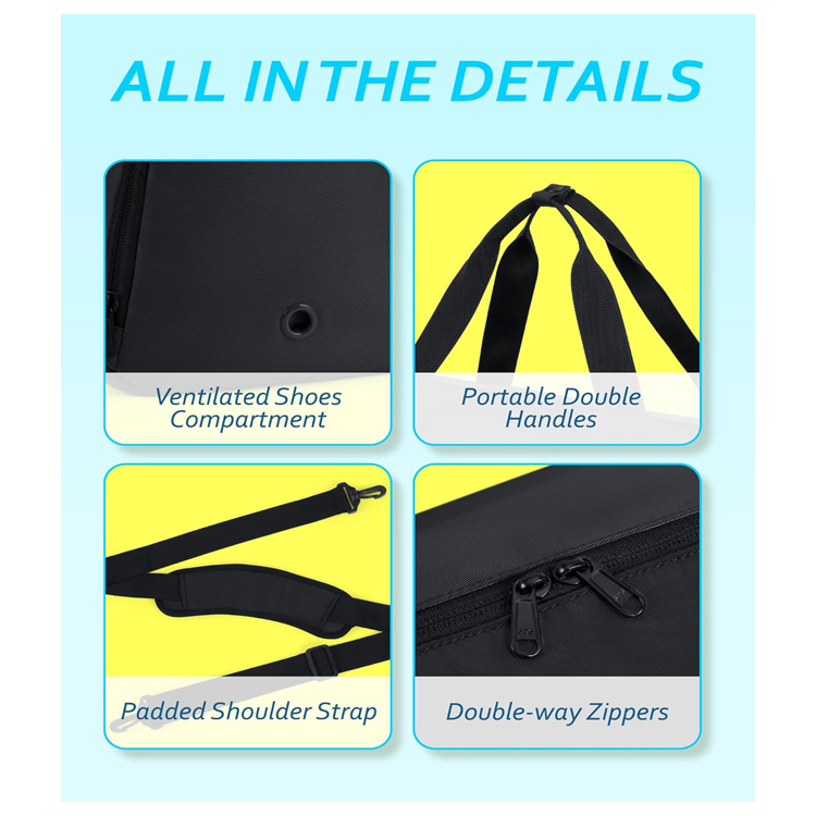 Hot Sale Fashionable Lightweight Waterproof Gym Duffel Bag with Show Compartment and Wet Compartment