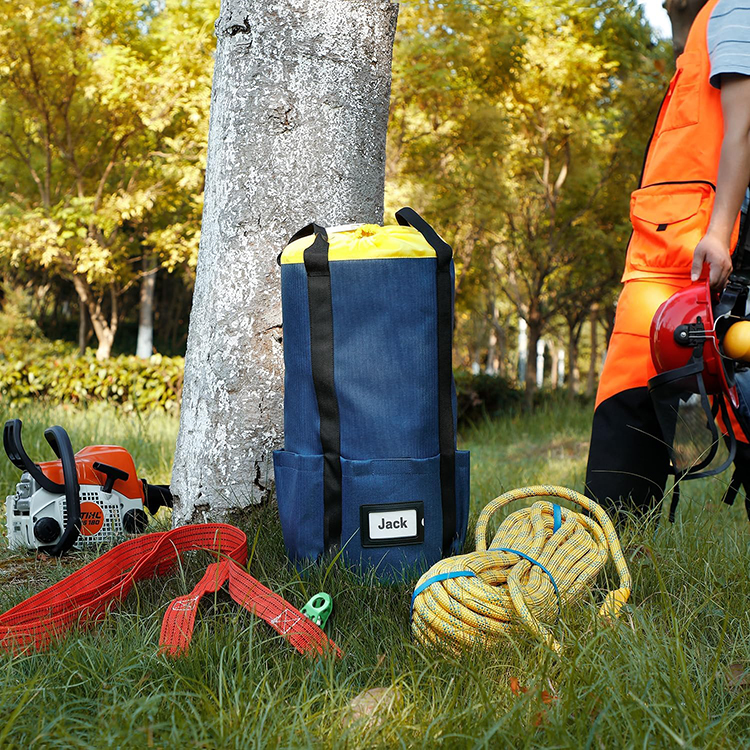 Durable Large Capacity Rock Climbing Rope Storage Bag with Multi Side Pockets and ID Window