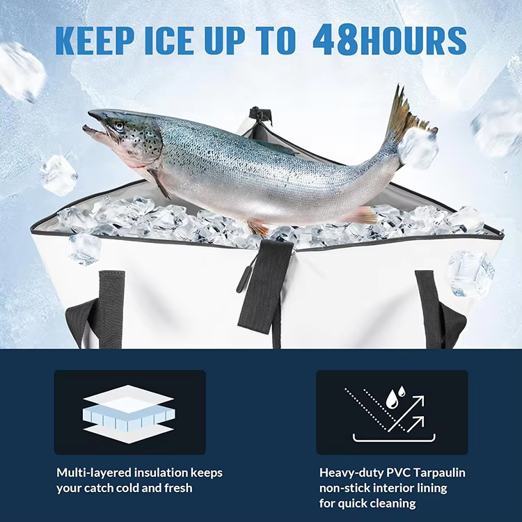 Waterproof Reusable Large Capacity Fish Bag Insulated Fish Kill Bag with Valve