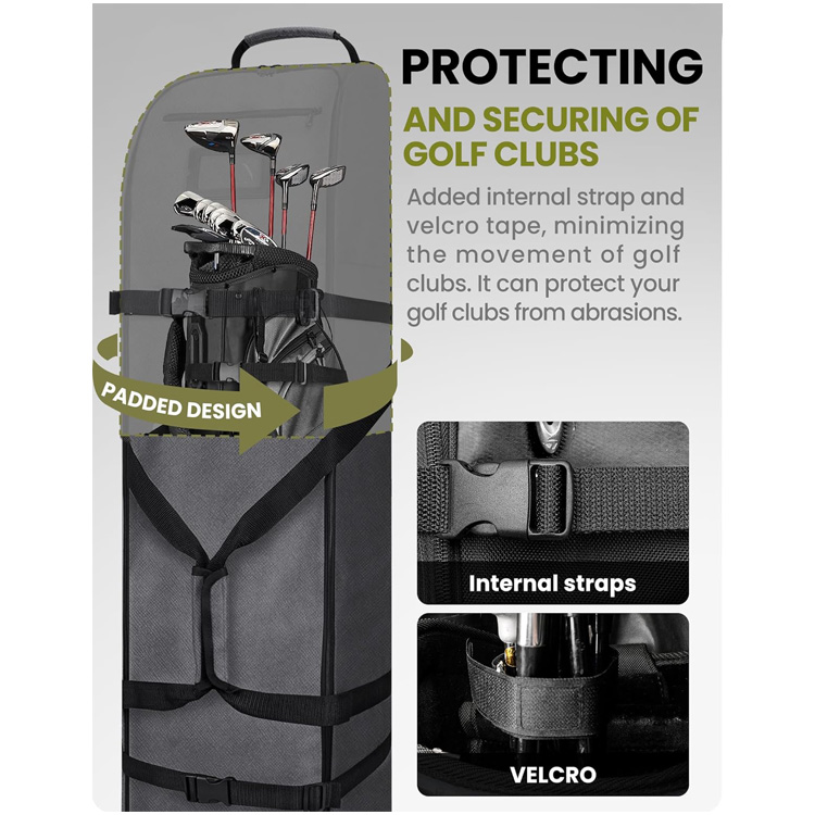 900D Heavy Duty Oxford Wear-Resistant and Waterproof Golf Travel Bag with Reinforced Wheels