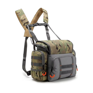 Adjustable Durable Camouflage Hunting Chest Bag Binocular Harness With Rain Cover