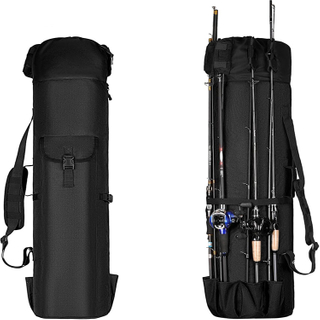 600D Oxford Multi-Purpose Waterproof Large Capacity Fishing Rod Bag with Zipper Closure for Travel Outdoor Baitcasting Spinning