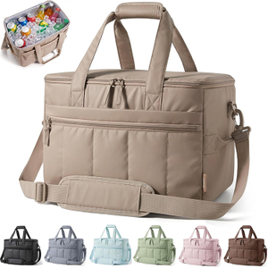 Collapsible Leakproof Large Capacity Cooler Bag with Sturdy Handles for Camping Beach Picnic Grocery Tailgating Outdoor