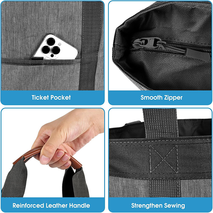 Large Leakproof Collapsible Insulated Lunch Bag with Shoulder Strap for Work Office Picnic Travel Outdoor Daily Meal Prep