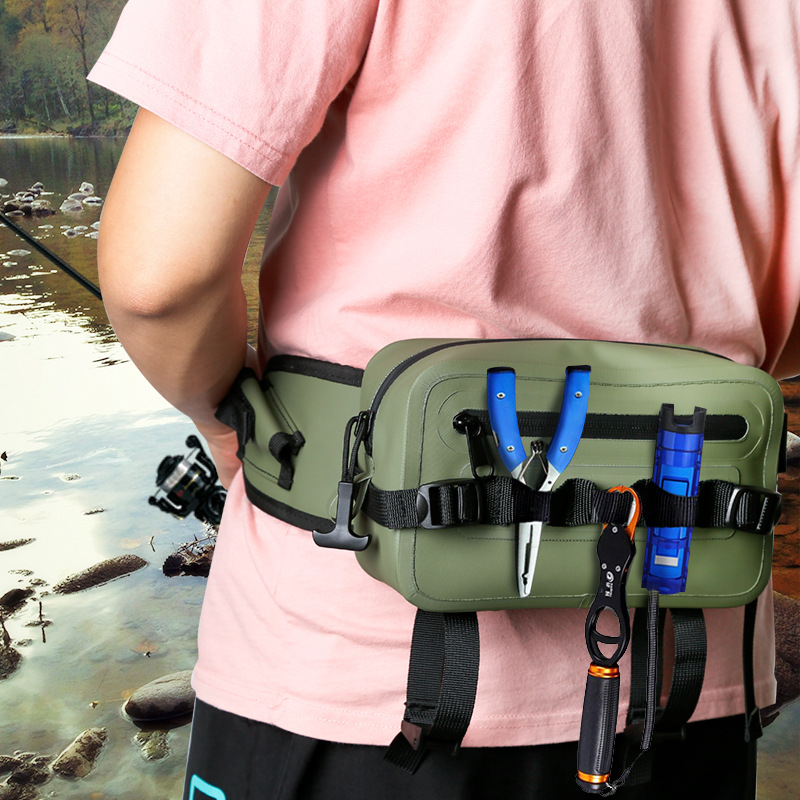 Waterproof Fishing Lure Waist Bag Large-Capacity Cross-Border Custom Waist Bag for Outdoor Fishing, Hiking, Multi-Functional