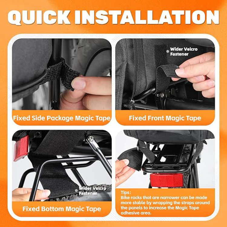 Large Capacity Waterproof Bike Pannier Bag with Double Saddle Design for Cycling Commuting Touring