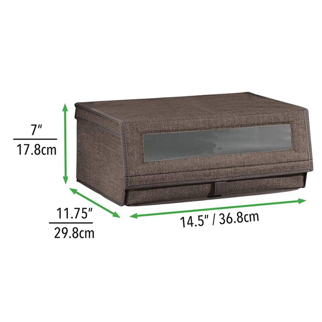 Factory Direct 2 Pack Large Shoe Box Storage with Clear Window and Hinged Lid(EPZ-276)