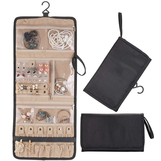 Factory Direct Foldable Hanging Travel Jewelry Organizer for Journey(EPZ-282)