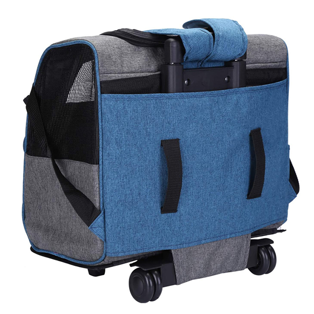 Amazon Hot Selling Durable Portable Cat Luggage Bag Pet Rolling Carrier(EPZ-303)