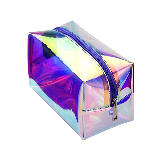 Hot Sell Clear Cosmetic Pouch Toiletry Organizer Holographic Cosmetic Bag(EPZ-039)