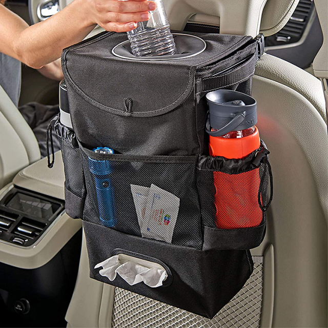 Hot Sell Car Seat Back Organizer Car Trash with Tissue and Cup Holders(EPZ-177)