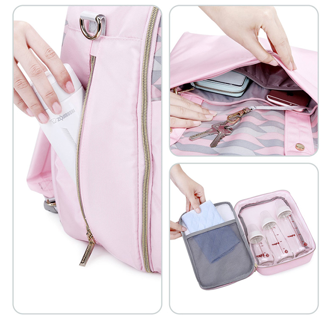 New Designer Fully Opened Travel Backpack Diaper Bag Multi-function for Mom(EPZ-445)
