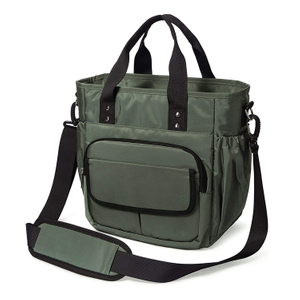 Well Designed Waterproof Green Portable Large Insulated Lunch Bag With Removable Shoulder Strap