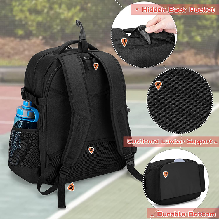 Multi-Funcation Basketball Backpack with Ball Compartment & Shoe Compartment and Hook