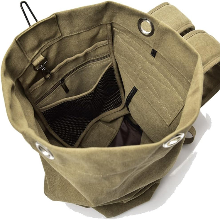 Well Designed Durable and Large Capacity Canvas Storage Backpack for Climbing and Hiking
