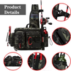 Functional Scratch-proof Fishing Tackle Bag with Trays Fishing Fanny Pack with Rod Holder