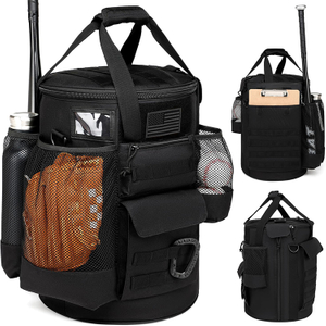 Factory Price Tactical Large Capacity Baseball Coaching Bucket Bag with Molle Webbing and Multi-pocket
