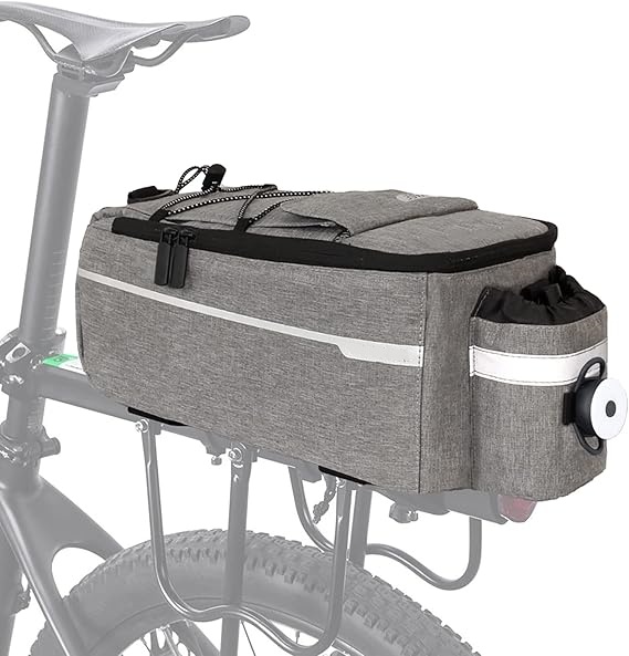 Bike Rear Rack Bag with Tail Light, Bike Truck Cooler Bag for Warm or Cold Items