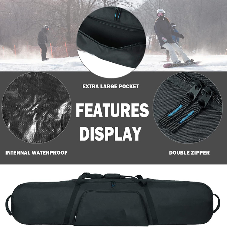 Multi-Compartment Padded Waterproof Snowboard Bag with Boot Storage for Travel Winter Sports Ski Trip Outdoor Adventure