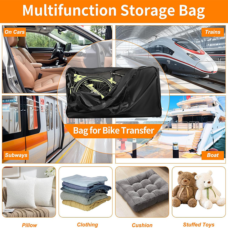 Large Capacity Durable Bike Travel Bag with Multi Compartments for Bicycle Transport Storage Outdoor Cycling Trip Protection