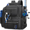 Lightweight Breathable Padded Fishing Tackle Backpack with built-in rod holder straps for outdoor lake freshwater fishing