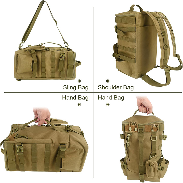 Waterproof 900D Oxford Fabric Large Capacity Fishing Tackle Backpack with Breathable Cushioned Straps for Outdoor Fishing