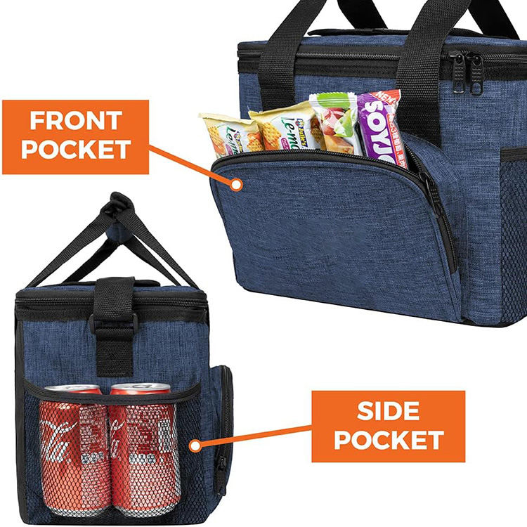 Large Capacity Leakproof Insulated Lunch Bag with Dual Zipper for Work Office Outdoor Picnic Travel Daily Meal Storage