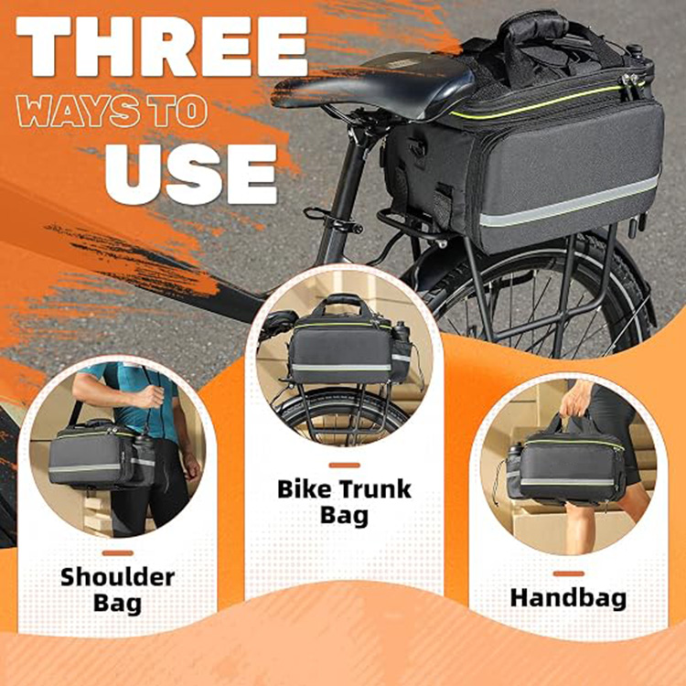 Large Capacity Waterproof Bike Pannier Bag with Double Saddle Design for Cycling Commuting Touring