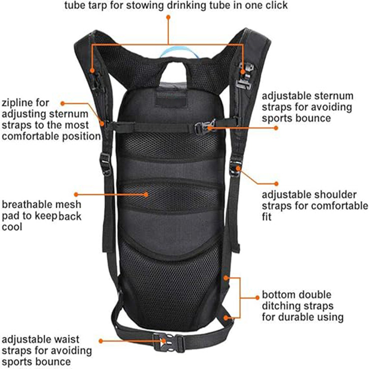 Water-Resistant Nylon Large Capacity Cycling Backpack with Helmet Holder for Road Biking Commuting Outdoor Travel Hiking
