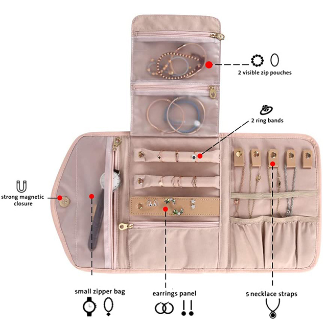 Factory Direct Portable Lightweight Foldable Jewelry Organizer for Journey(EPZ-279)