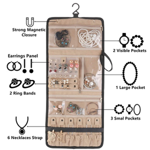 Factory Direct Foldable Hanging Travel Jewelry Organizer for Journey(EPZ-282)