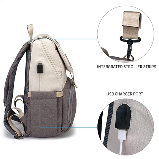 China Direct Neutral Nappy Backpack with Bottle Warmer Baby Bottle Warmer Bag(EPZ-087)