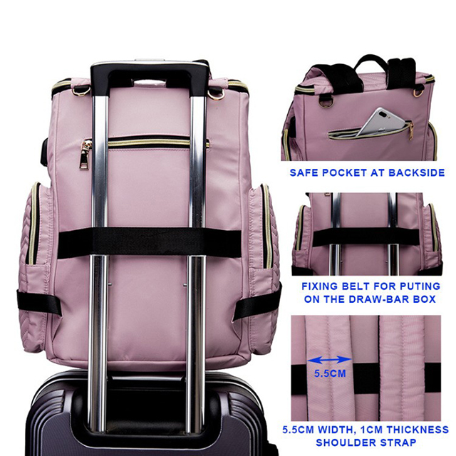 Ready to Ship Large Capacity Mummy Diaper Bag Baby with USB Charging Port(EPZ-387)
